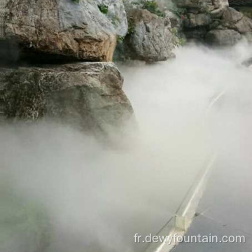 Grande fontaine à eau musicale extérieure fume de brouillard